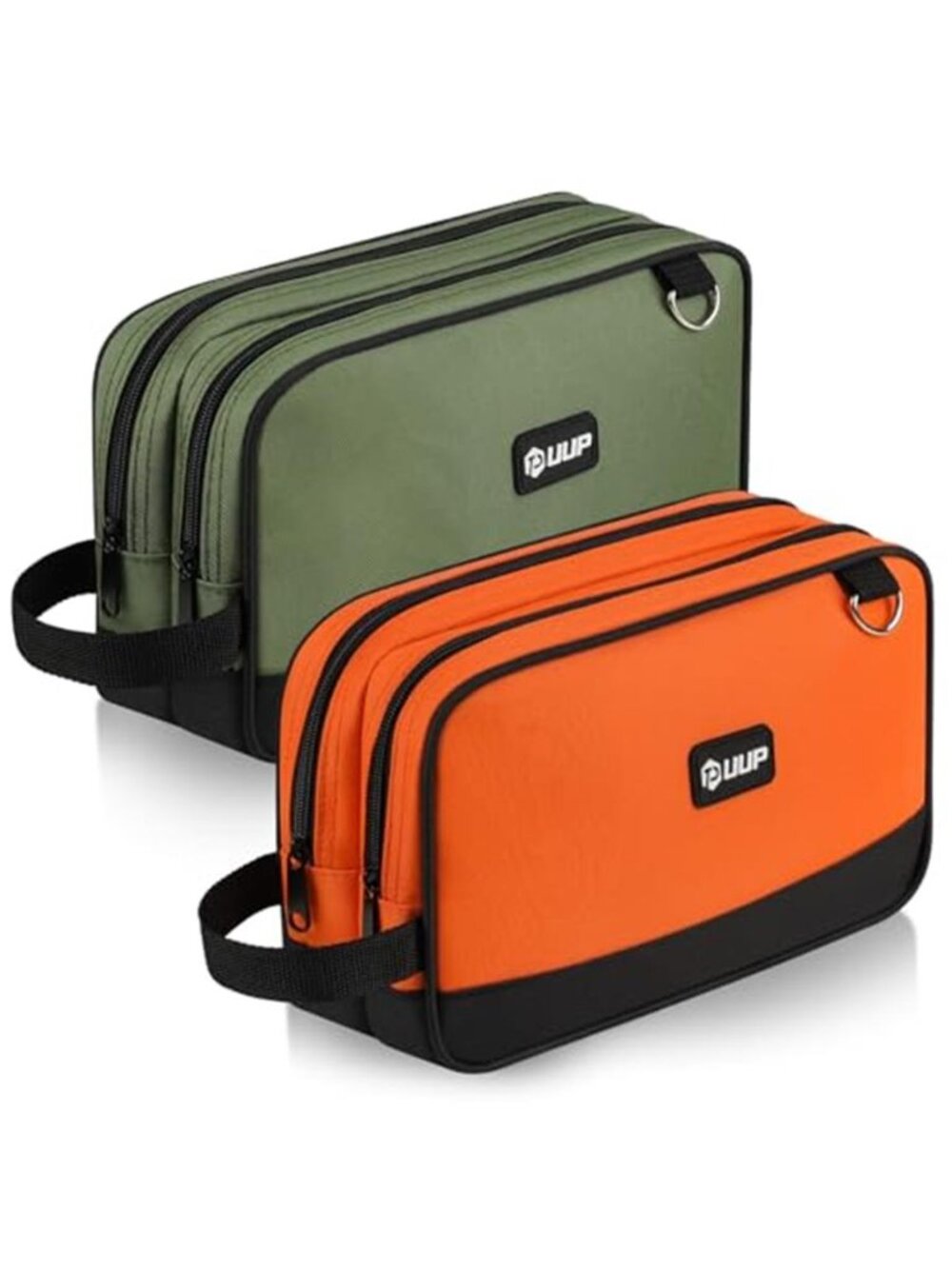 12 Inch Small Tool Bag 2 Pack Zipper Pouch Dual Compartment Orange Green New